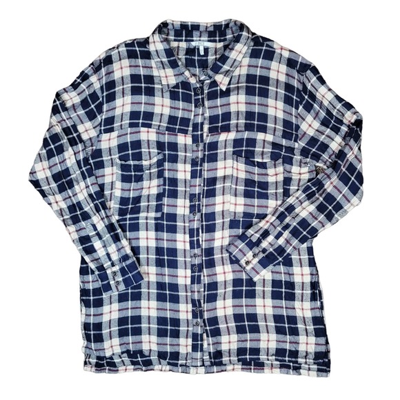 BKE Tops - BKE Women's Plaid Button Front Shirt Sz L